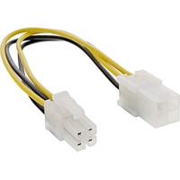 InLine Stromverlängerung intern, P4 4pol Stecker / Buchse, Netzteil zu Mainboard, 0,2m