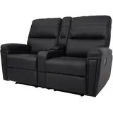 MCW Kinosessel MCW-K17 Kunstleder 2er 140 x 90 x 100 cm Schwarz mit Getränkehalter