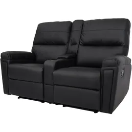 MCW Kinosessel MCW-K17 Kunstleder 2er 140 x 90 x 100 cm Schwarz mit Getränkehalter