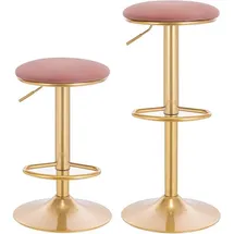 Woltu 2er Set Barhocker Barstuhl mit Fußstütze ergonomischer 360 ° Gold
