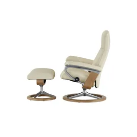Stressless Relaxsessel mit Hocker Leder 76 x 100 x 71 cm creme
