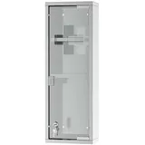 Pangivo Arzneischrank, Silber, Metall, 20x58x12 cm, Badezimmer, Badezimmerschränke, Medizinschränke