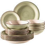 Mäser Tafelservice Lumaca Olivgrün, Keramik, 18-teilig, Essen & Trinken, Geschirr, Geschirr-Sets, Tafelservice