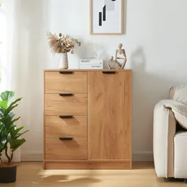 [en.casa] Kommode Varkaus 90x80x40 cm Eichenoptik