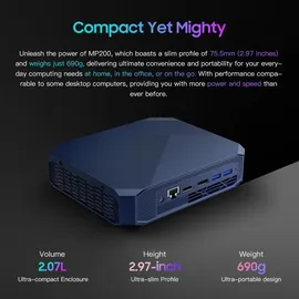 Blackview MP200 (Intel Core i9-11900H, 16 GB, 512 GB, Intel UHD Graphics), PC Schwarz