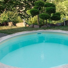 Evolution Poolfolie Rund 0,8 mm Sandfarben Keilbiese 350 x 150 cm