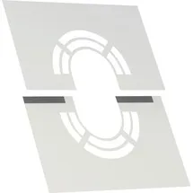 Jeremias Deckenblende Edelstahl 0,50 m zweiteilig 0°-30° weiß