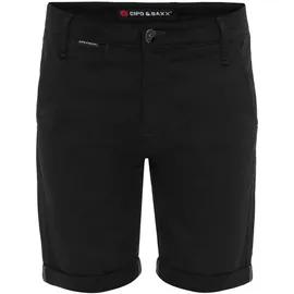 Cipo & Baxx "Shorts", Herren, Gr. 29, Normalgrößen, schwarz, 97% Baumwolle, 3% Elasthan, unifarben, regular fit knielang, Hosen Stoffhose, im unifarbenen Look