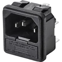 TRU Components TC-10088372 Kaltgeräte-Steckverbinder C14 Stecker, Einbau vertikal Gesamtpolzahl: