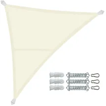VOUNOT Vounot® Sonnensegel Dreieckig mit Befestigung Set, 3x3x3m, Beige
