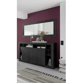 Home Affaire Sideboard HOME AFFAIRE "Rimini", schwarz (schwarz melamin holzstruktur), B:172cm H:102cm T:42cm, Sideboards, Sideboard, mit 3 Türen
