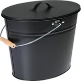 Kamino Flam Ascheeimer Stahl 15L oval Schwarz