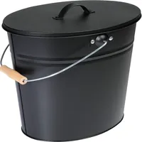 Kamino Flam Ascheeimer Stahl 15L oval Schwarz