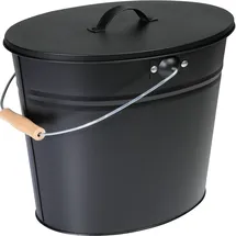 Kamino Flam Ascheeimer Stahl 15L oval Schwarz