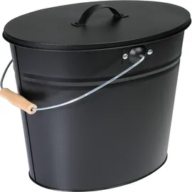 Kamino Flam Ascheeimer Stahl 15L oval Schwarz