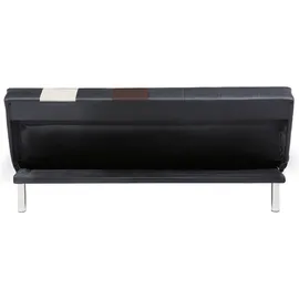 Beliani Schlafcouch Kunstleder 3-Sitzer Schwarz
