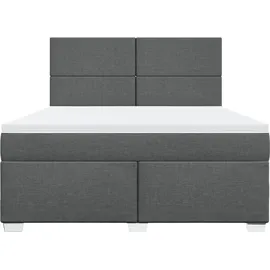 vidaXL Boxspringbett 180 x 200 cm Dunkelgrau