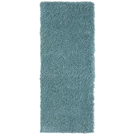 OTTO home Hochflor-Bettumrandung Banji, Höhe 37 mm, (3-tlg), Uni Farben, weich und flauschig, auch als Läufer & in rund erhältlich blau 1 St. x 80 cm x 200 cm