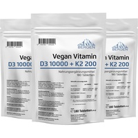 540 Tabletten Vitamin D3 10000IU & Vitamin K2 200mcg MK-7 Menachinon-7