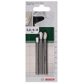 Bosch Accessories 2609255590 Fliesenbohrer-Set 3teilig 5.5 mm, 6.0 mm, 8.0mm Zylinderschaft 1 Set