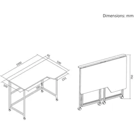 Maclean Brackets Schreibtisch Klappbar Weiß