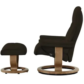 Stressless Relaxsessel Leder 75 x 100 x 73 cm Braun mit Hocker