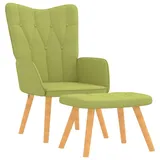 vidaXL Relaxsessel Grün Polyester 80 x 100 x 80 cm mit Hocker