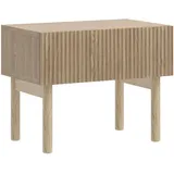 Selsey Nachttisch Beistellschrank Beistelltisch Nachtschrank 50 cm Stehend Mit Schublade Eiche Geölt Gefräste Fronten Nolie