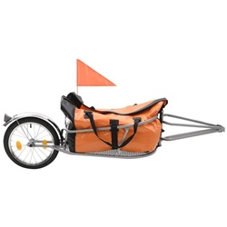 vidaXL Fahrradlastenanhänger Gepäck-Fahrradanhänger mit Tasche Orange und Schwarz