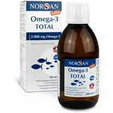 NORSAN Premium Omega-3 Fischöl Total Naturell hochdosiert 200 ml / 2.000 mg Omega-3 pro Portion/Omega-3 Öl 1120 mg EPA & 536 mg DHA/mit 800 IE Vitamin D3