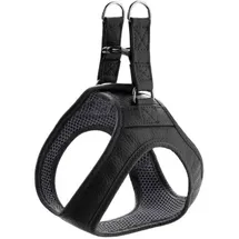 Hunter Hilo Hundegeschirr mit Leder, für kleine Hunde schwarz, XXS-XS