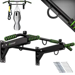 KESSER® 4in1 Klimmzugstange zur Wandmontage rutschfesten Griffen zusätzliche Funktion für Seile Ringe und Boxsäcke mit verschiedenen Griffpositionen   sicher & stabil   Pull Up Bar für zuhause