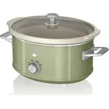 Retro Slow Cooker 3,5L, Antihaft-Keramisches PFOA- und PTFE-freies, Vintage 200W