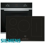 Herd Set Induktion Autark Siemens Backofen + Induktion Glaskeramik Kochfeld 80cm