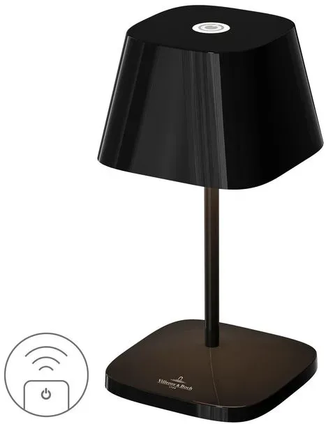 Villeroy & Boch Akku-Tischleuchte Neapel RC Alu, Eisen, Stahl Metall Schwarz keramik