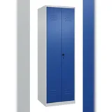 C+P Doppel-Spind Classic PLUS, 2 Abteile, HxBxT 185x60x50cm, Sicherheitsdrehriegel, Hellgrau/Enzianblau von PROREGAL