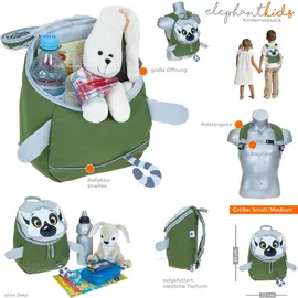 Elephant Gin Kinderrucksack Jungen Mädchen Kinder Kindergartenrucksack Kindertasche ab 3 Jahren Rucksack Classic +e (Lemur Maki Oliv 363)