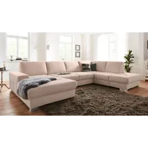 sit&more Wohnlandschaft SIT & MORE "Santorini U-Form", beige, B:340cm H:82cm T:224cm, Luxus-Microfaser ALTARA NUBUCK (100% Polyester) / Struktur (100% Polyester);Flachgewebe (100% Polyester) / Struktur (100% Polyester), Sofas, Wohnlandschaft, mit Federkern und