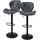 ML-Design Barhocker 2er Set aus Kunstleder, Anthrazit, mit Rückenlehne Fußstütze,