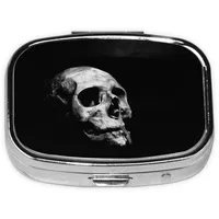 Eerie Scary Skull Quadratische Pillendose Pillendose, Pillendose, Dorsch Leber Öl Box Vitamin Pillen Box Patienten Pillendose