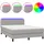 vidaXL Boxspringbett mit Matratze & LED Hellgrau 140x200 cm Stoff