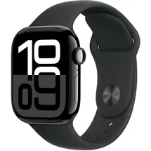 Apple Watch Series 10 GPS + Cellular 42 mm Aluminiumgehäuse diamantschwarz Sportarmband schwarz M/L