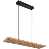 ETC Shop Hängeleuchte dimmbar Holz Holzleuchte hängend Esszimmerleuchte Küche, Metall, braun, led 40W 2000Lm warmweiß, h 120 cm