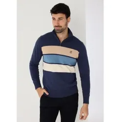 Bendorff für Herren. 870545441 Perkins Pullover mit gestreiftem Halsausschnitt, navy (3XL), Lässig, Baumwolle, Marine