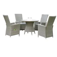 SonnenPartner Solares & Base 5-teilige Sitzgruppe Polyrattan Ø100 cm