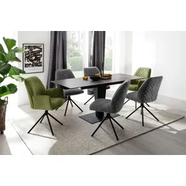 MCA Furniture Esstisch Pesaro - ausziehbar - Keramik, Schwarz