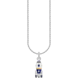 THOMAS SABO Kette mit Anhänger »Raketen-Anhänger, KE2225-347-7-L45V«, mit Glas-Keramik Stein, Zirkonia (synth.) THOMAS SABO silberfarben-lila-blau-weiß-schwarz-orange-bunt 45