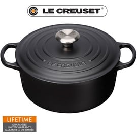 Le Creuset Signature Bräter 20 cm rund schwarz glänzend