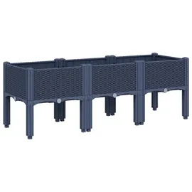 vidaXL Pflanzkasten mit Beinen 120 x 40 x 42 cm Blaugrau