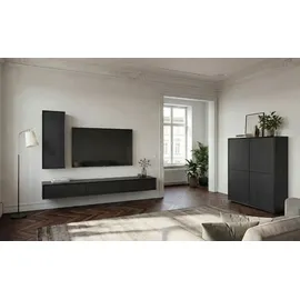 Möbel Kraft Stream TV-Lowboard 200 cm Schwarz Holzwerkstoff